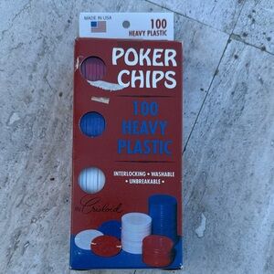 Heavy Plastic Poker Chips Set - Red, Blue, White